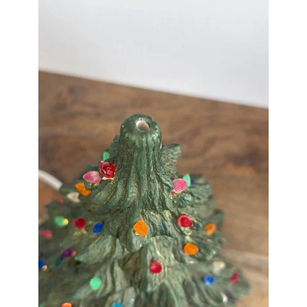 Vintage Nowell Mold Ceramic Christmas Tree 8” No Base